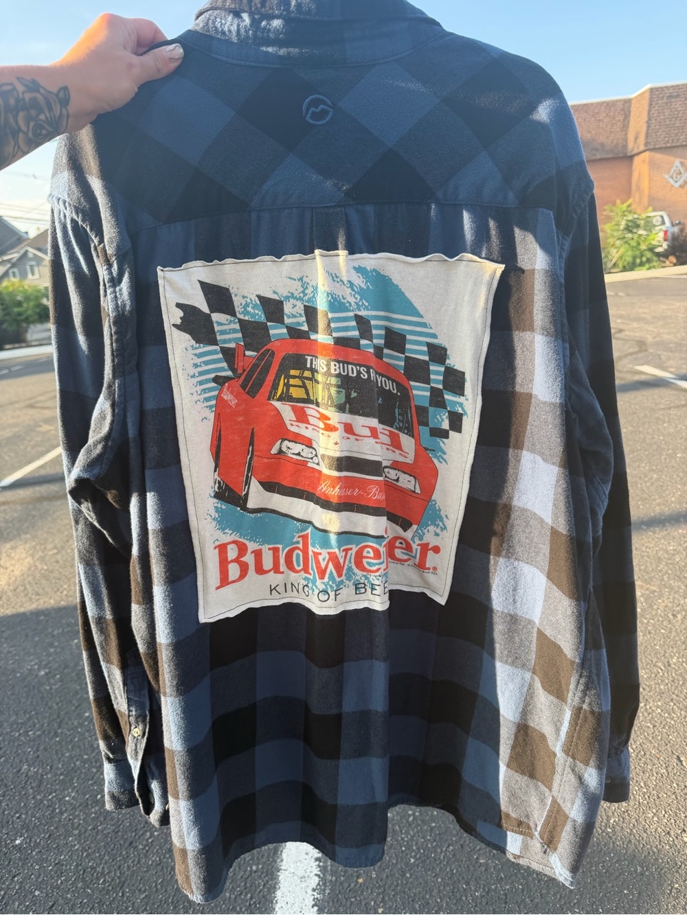 Men's Beer Flannel Shirt Size 2XL